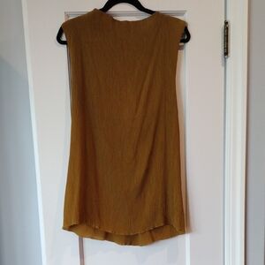 COS Cupro Silk Crinkle Top Brown Copper Twist Back Sleeveless Blouse Size 12